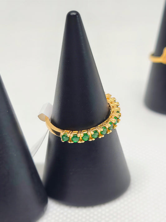 Gold Half Eternity Ring with Green Zircons | JUNA Jewellery